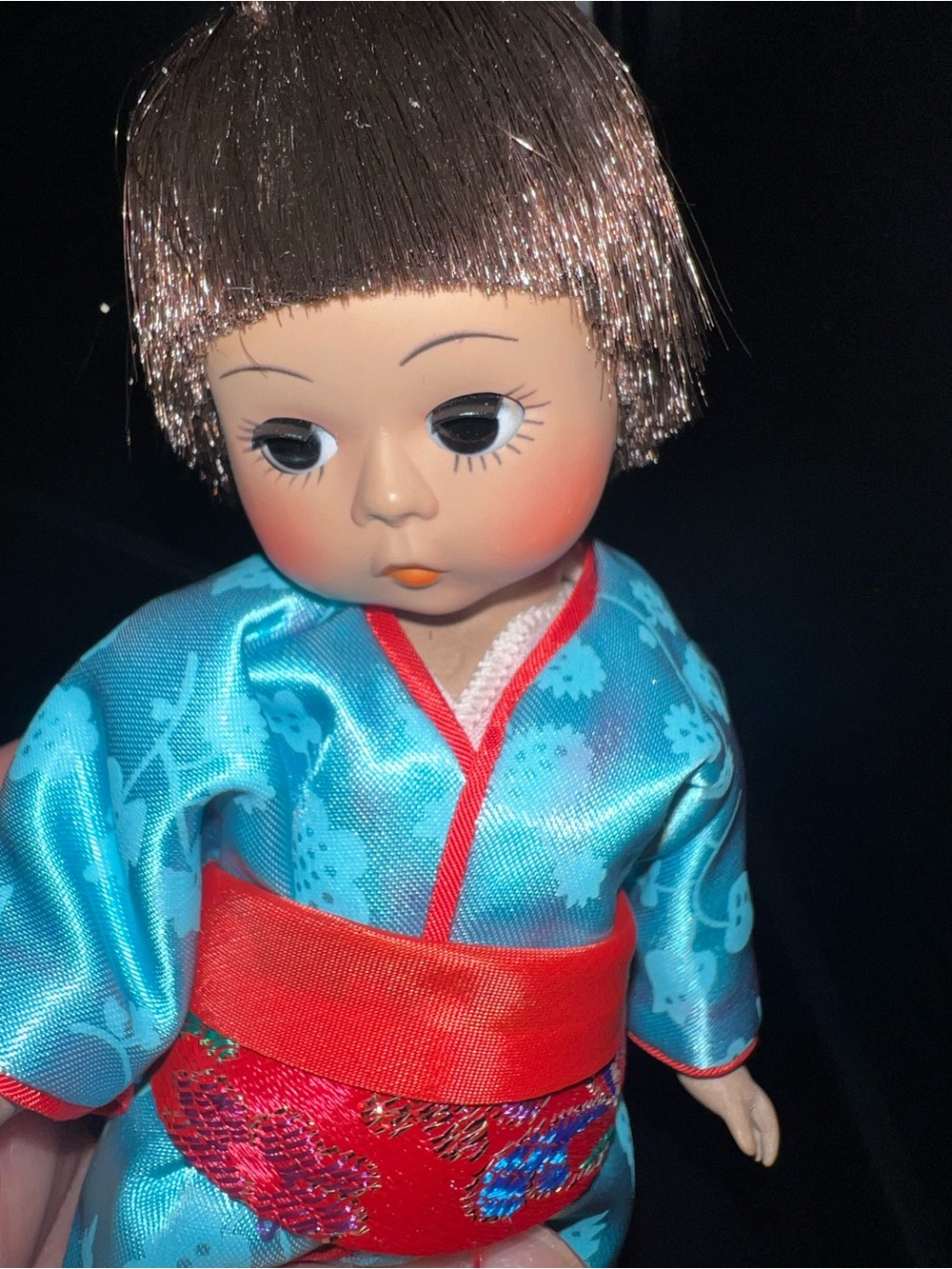 Madame Alexander Turquoise Kimono Doll with Red Obi